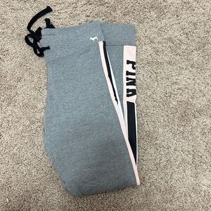 Puma Kids Gray Sweatpants with Pink Details